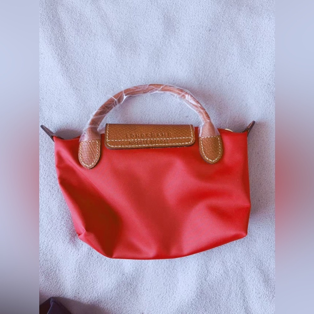 Longchamp Le pliage original pouch with handle red color - Picture 7 of 9